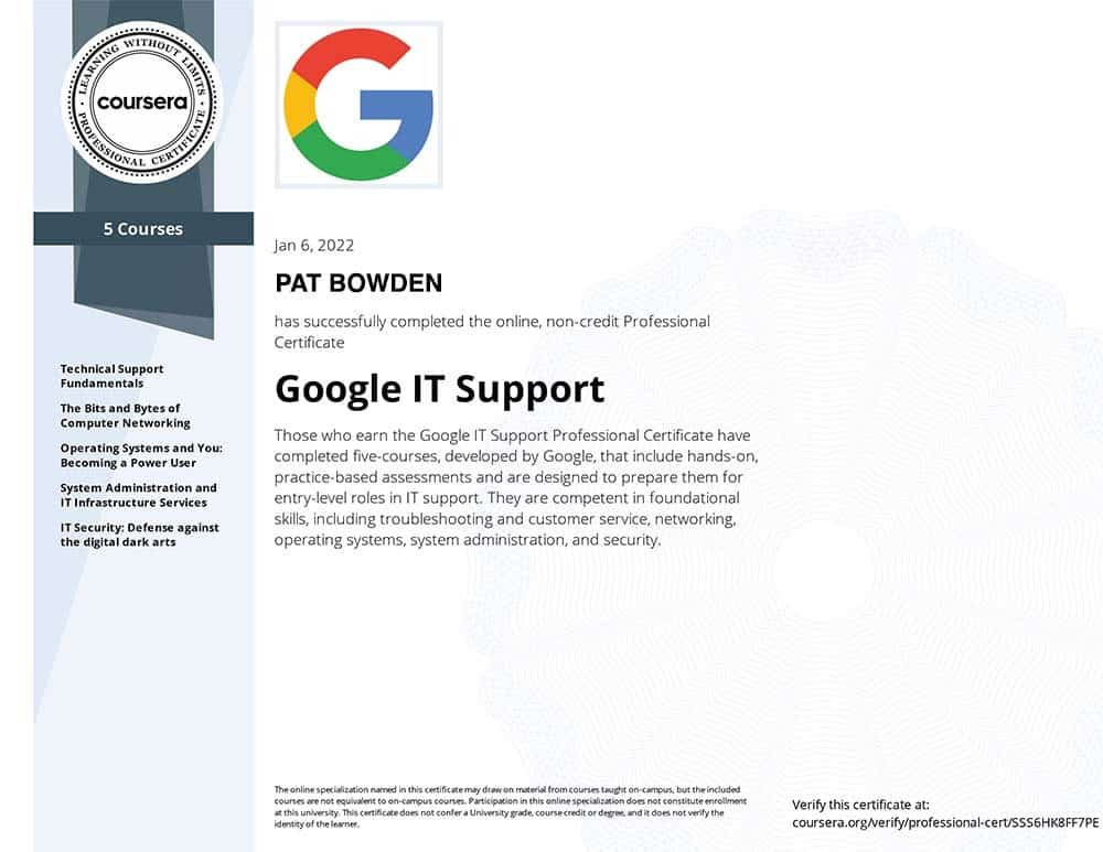 Is the Google IT support professional certificate worth it