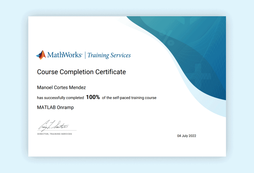 Matlab Academy Free Certificate Final 