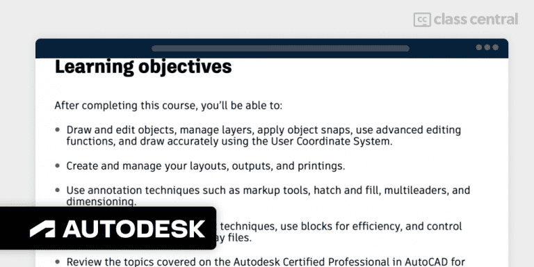 10 Best AutoCAD Courses For 2024 — Class Central